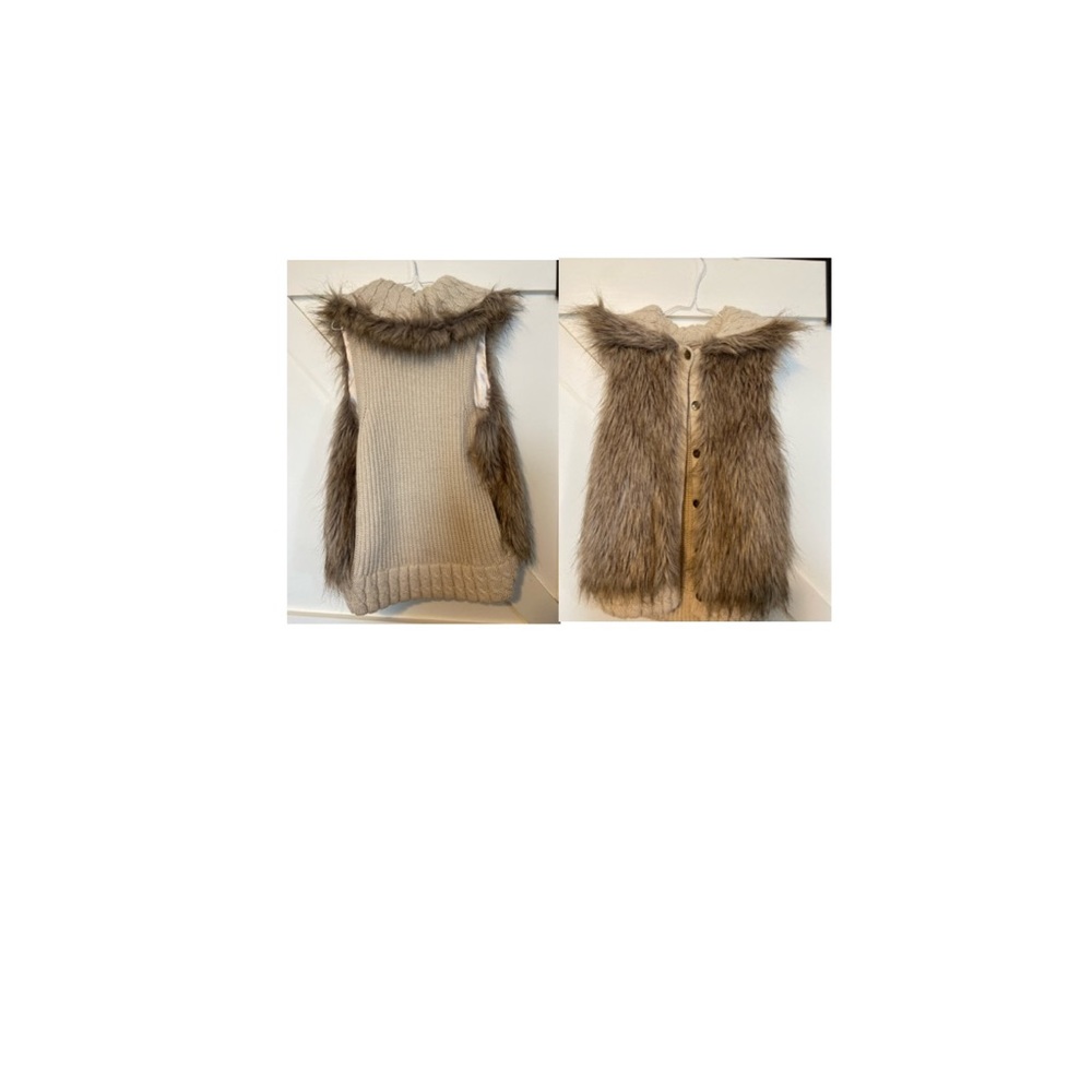 Western faux fur cable knit vest!